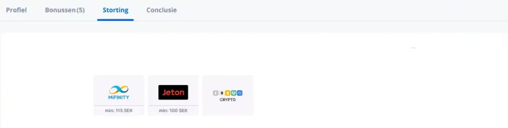 Vulkan Vegas Cashier met betaalmethoden die voor het geopende account zichtbaar zijn