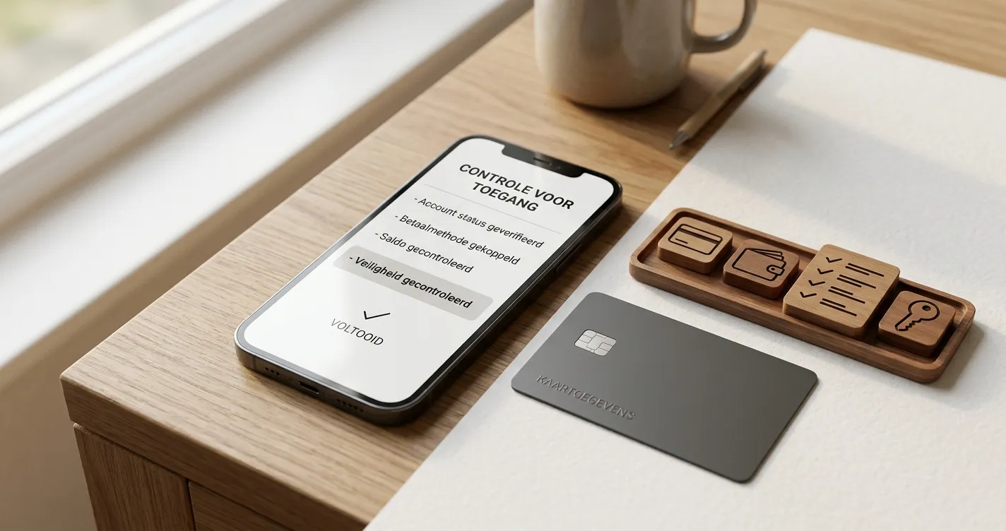 Conceptuele illustratie van veilig mobiel casinogebruik en betaalcontrole zonder tekst of merktekens